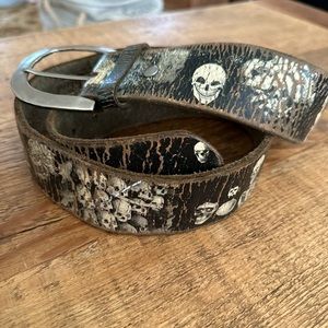 Leather Island BADA$$ Skull Belt 💀 ☠️